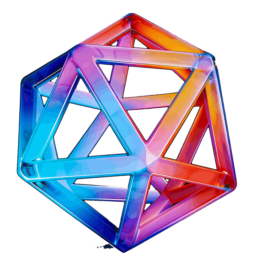 FIBRE glass icosahedron emblem